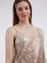 Orsay Beigefarbenes Damen-Pailletten-Top ORSAY