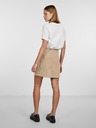 Pieces Beigefarbener Damenminirock mit Schlitz Pieces Thelma