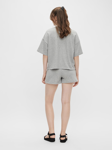 Pieces Graues gestreiftes Damen Basic-T-Shirt Pieces Chilli