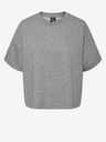 Pieces Graues gestreiftes Damen Basic-T-Shirt Pieces Chilli