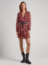 Pepe Jeans Rotes gemustertes Damenkleid Pepe Jeans Gala