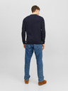 Jack & Jones Dunkelblaues langärmeliges Herren-Poloshirt aus Strick Jack & Jones Blaigor