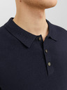 Jack & Jones Dunkelblaues langärmeliges Herren-Poloshirt aus Strick Jack & Jones Blaigor