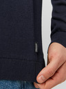 Jack & Jones Dunkelblaues langärmeliges Herren-Poloshirt aus Strick Jack & Jones Blaigor