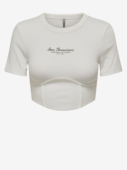 ONLY Weißes Damen-Crop-Top ONLY Lola