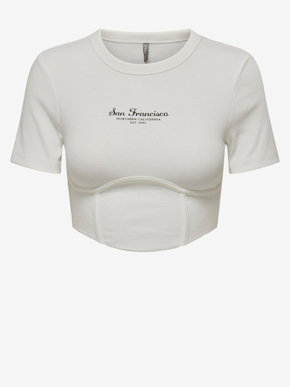 ONLY Weißes Damen-Crop-Top ONLY Lola