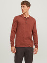Jack & Jones Brick Herren Langarm-Strickpolohemd Jack & Jones Blaigor