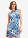 Desigual Blaues Desigual Denam Gemustertes Minikleid für Damen