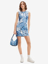 Desigual Blaues Desigual Denam Gemustertes Minikleid für Damen