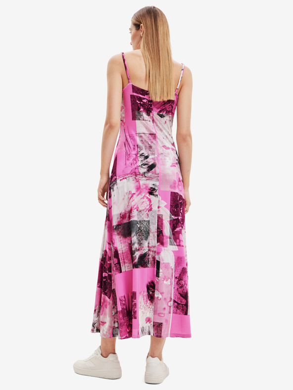 Desigual Desigual Cretona Rosa Gemustertes Maxikleid für Damen