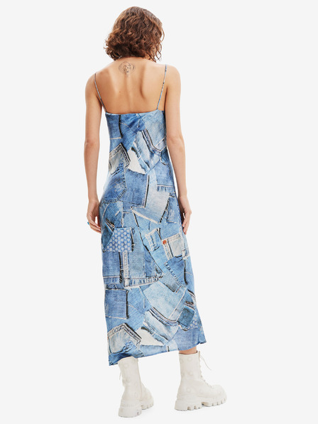 Desigual Blaues gemustertes Maxikleid für Damen Desigual Mississippi