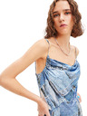 Desigual Blaues gemustertes Maxikleid für Damen Desigual Mississippi