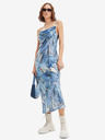 Desigual Blaues gemustertes Maxikleid für Damen Desigual Mississippi