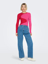 ONLY Rot und Rosa Gemusterter Damenpullover ONLY Polly