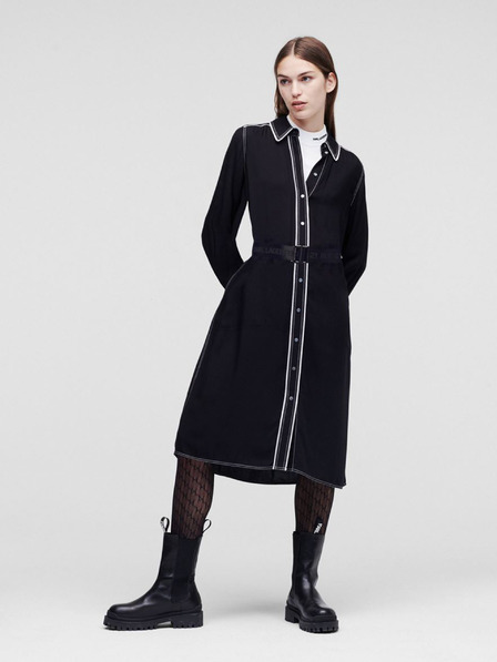 Karl Lagerfeld Schwarzes Hemdkleid KARL LAGERFELD
