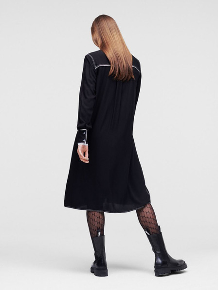 Karl Lagerfeld Schwarzes Hemdkleid KARL LAGERFELD