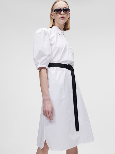 Karl Lagerfeld Weißes Damen-Hemdkleid KARL LAGERFELD