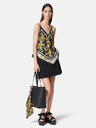 Versace Jeans Couture Schwarzes gemustertes Damen-Satin-Top Versace Jeans Couture