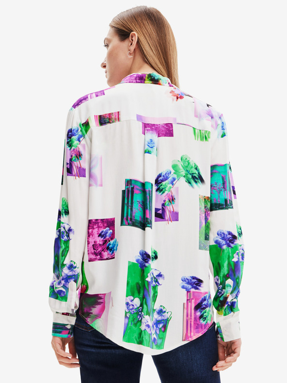 Desigual Grün-weiß gemustertes Damenhemd Desigual Trieste