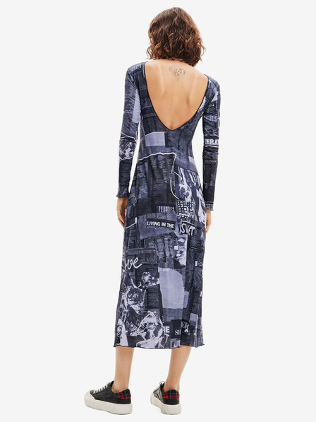 Desigual Desigual News Pito Dunkelblau Gemustertes Maxikleid für Damen