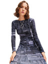 Desigual Desigual News Pito Dunkelblau Gemustertes Maxikleid für Damen