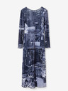 Desigual Desigual News Pito Dunkelblau Gemustertes Maxikleid für Damen