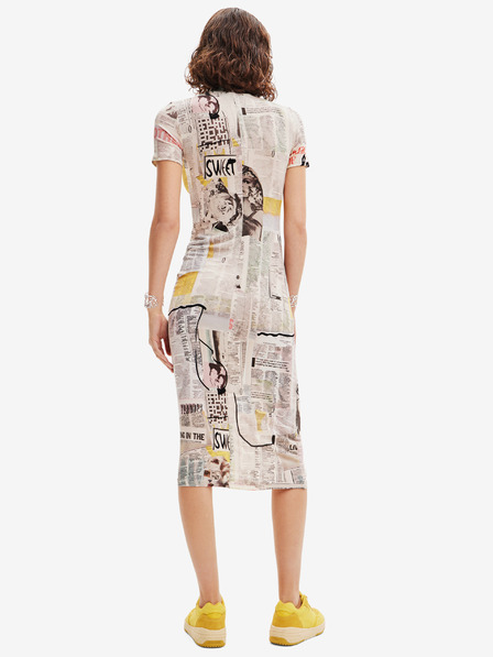 Desigual Beigefarbenes gemustertes Damen-Midikleid Desigual News