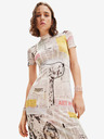 Desigual Beigefarbenes gemustertes Damen-Midikleid Desigual News