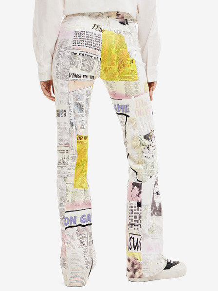 Desigual Weiße gemusterte Damenhose Desigual Nicole