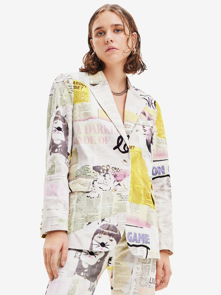 Desigual Weißer gemusterter Damenblazer von Desigual Lia