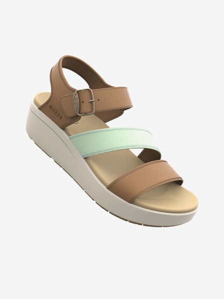 Keen Braune Keen Leder-Keilsandalen für Frauen