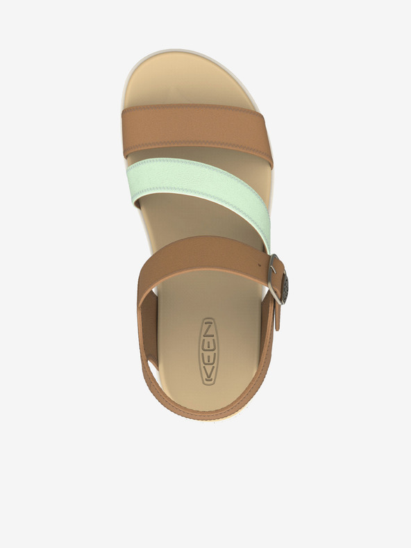 Keen Braune Keen Leder-Keilsandalen für Frauen