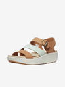 Keen Braune Keen Leder-Keilsandalen für Frauen
