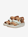 Keen Braune Keen Leder-Keilsandalen für Frauen