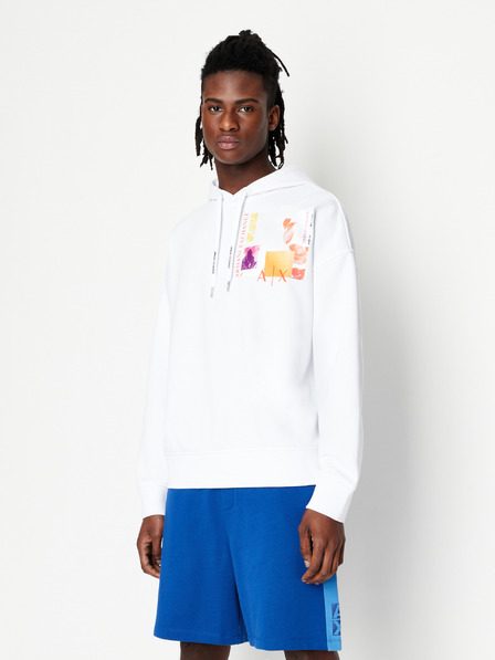 Armani Exchange Weißer Herren-Kapuzenpullover Armani Exchange