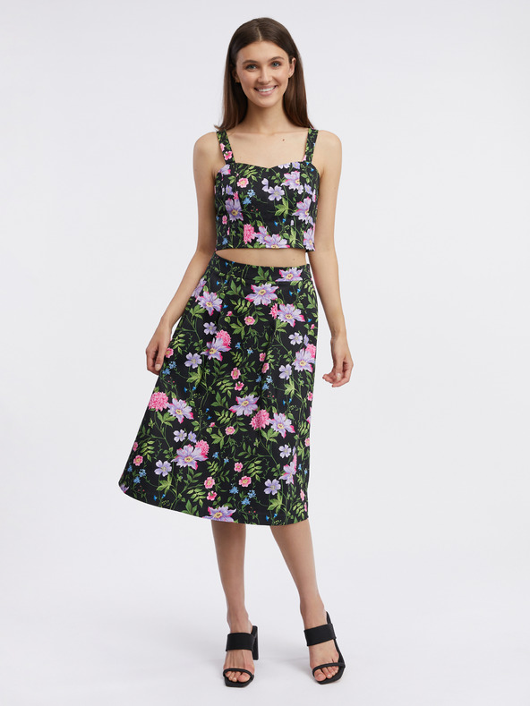 Orsay Schwarzes Damen-Blumen-Top ORSAY