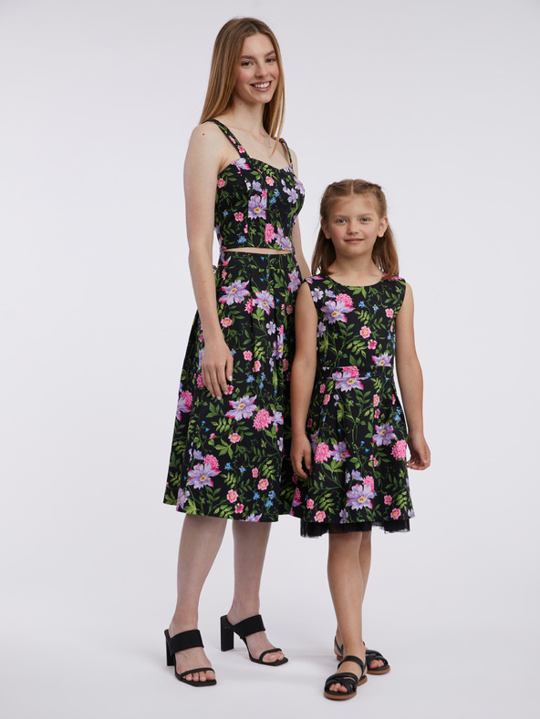 Orsay Schwarzes Damen-Blumen-Top ORSAY