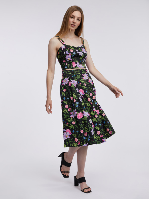 Orsay Schwarzes Damen-Blumen-Top ORSAY