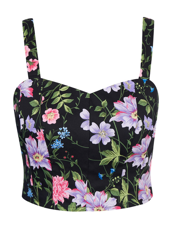 Orsay Schwarzes Damen-Blumen-Top ORSAY
