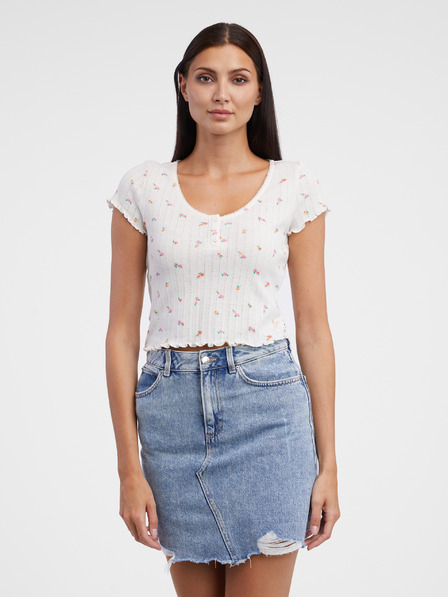 Tom Tailor Denim Weißes Damenhemd mit Blumenmuster Tom Tailor Denim