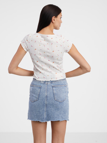 Tom Tailor Denim Weißes Damenhemd mit Blumenmuster Tom Tailor Denim