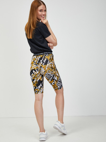 Versace Jeans Couture Versace Jeans Couture gelbe und schwarze gemusterte kurze Leggings für Damen