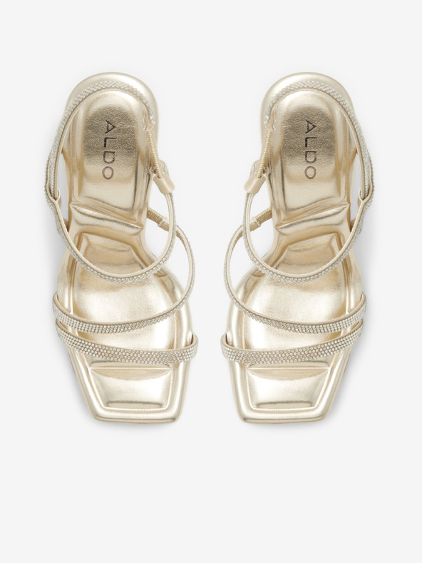 Aldo Damen Sandaletten mit hohem Absatz in gold ALDO Adrocan Mix Mat