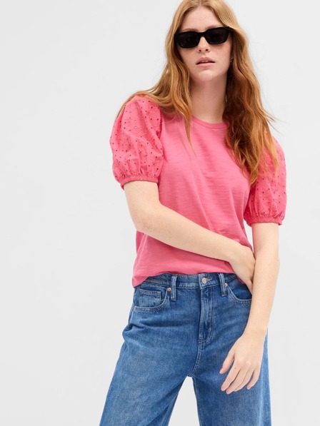 GAP T-Shirt mit Spitzenärmeln GAP