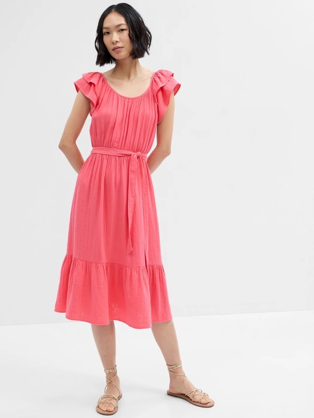 GAP Midikleid aus Musselin mit Rüschen GAP