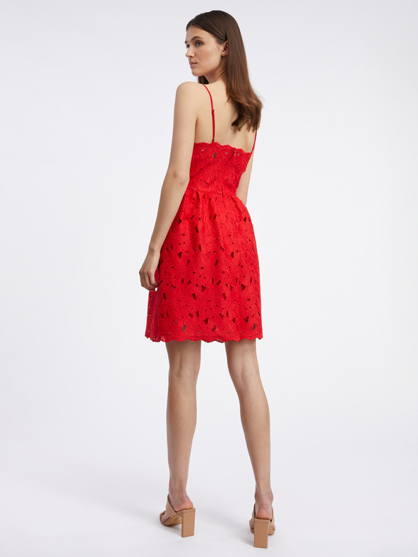 Orsay Rotes Damen-Spitzenkleid ORSAY