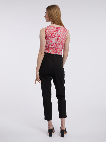 Orsay Rosa und schwarzer geblümter Damen-Jumpsuit ORSAY