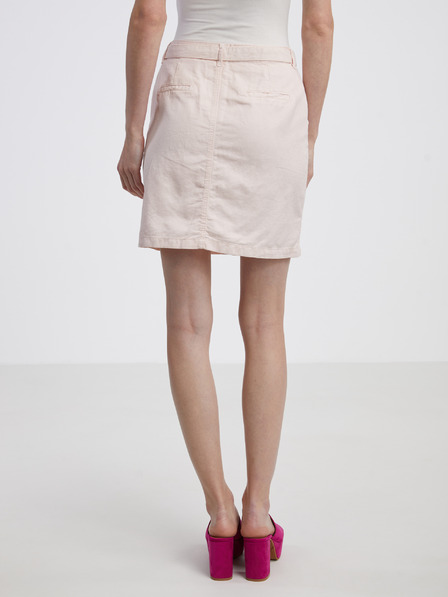 CAMAIEU Hellrosa Damen-Jeansrock mit Leinen CAMAIEU