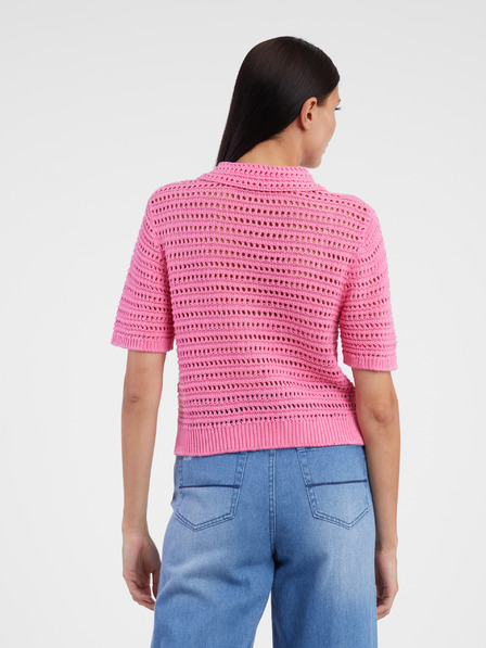 Tom Tailor Denim Rosa Damen-Kurzarmpullover Tom Tailor Denim