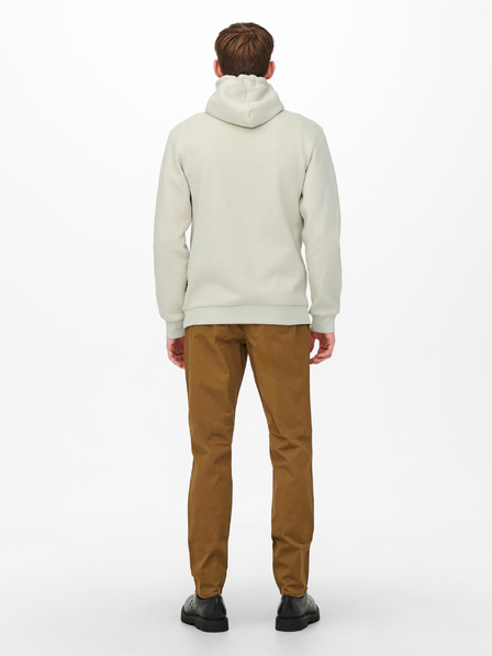 ONLY & SONS Beiges Basic-Kapuzensweatshirt für Herren von ONLY & SONS Ceres